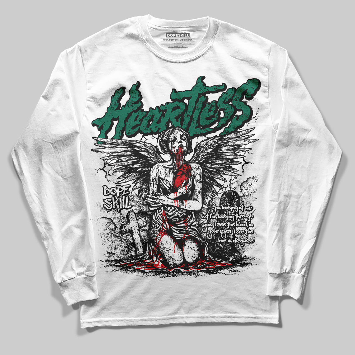 Oxidized Green 4s superstreetwear Long Sleeve T-Shirt Heartless Graphic