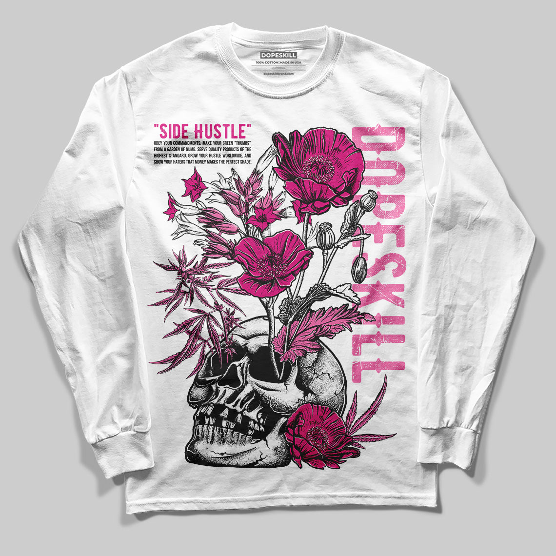 Rick RO Pink Leather Sneakers superstreetwear Long Sleeve T-Shirt Side Hustle Graphic