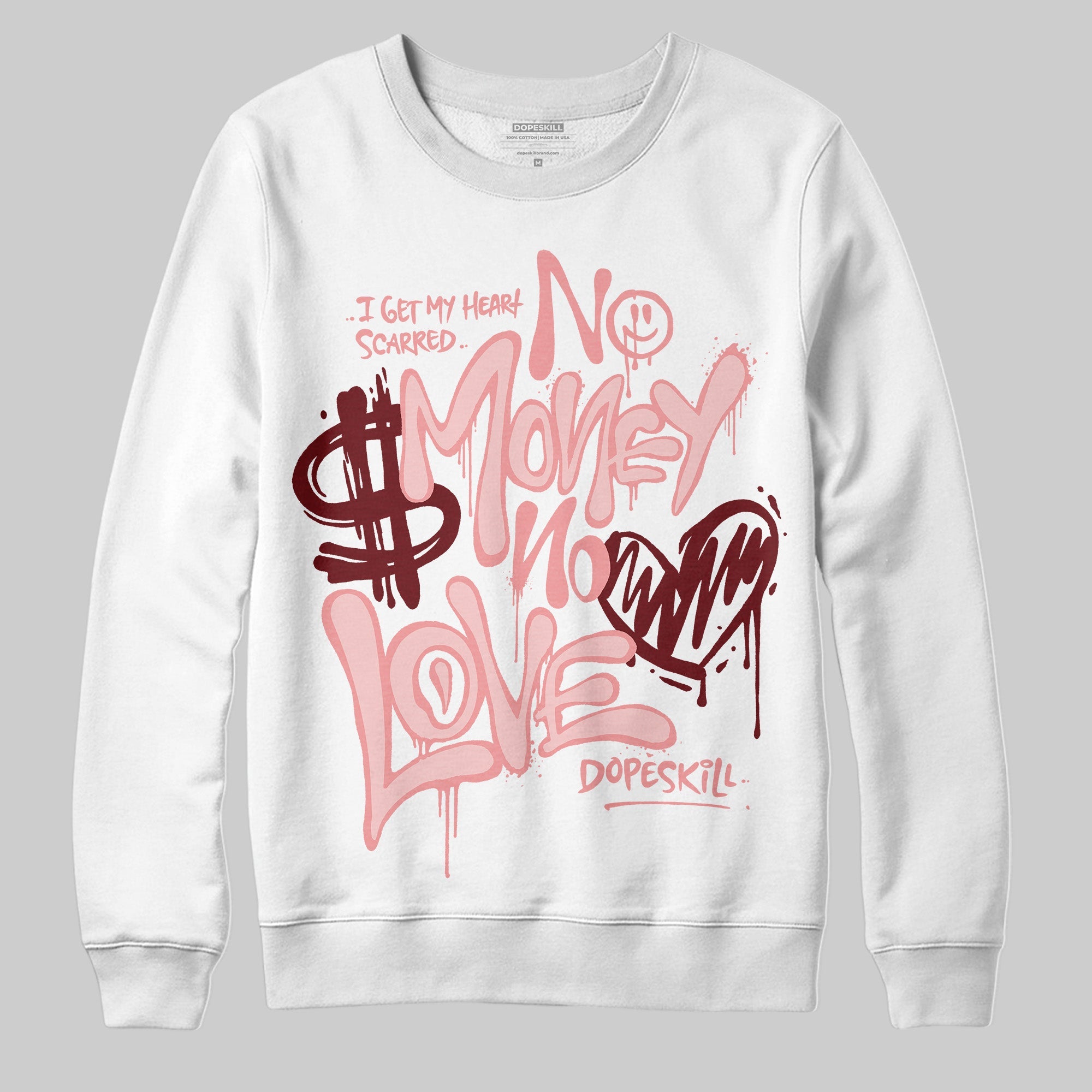 VALENTINE'S Day 3s superstreetwear Sweatshirt No Money No Love Typo Graphic
