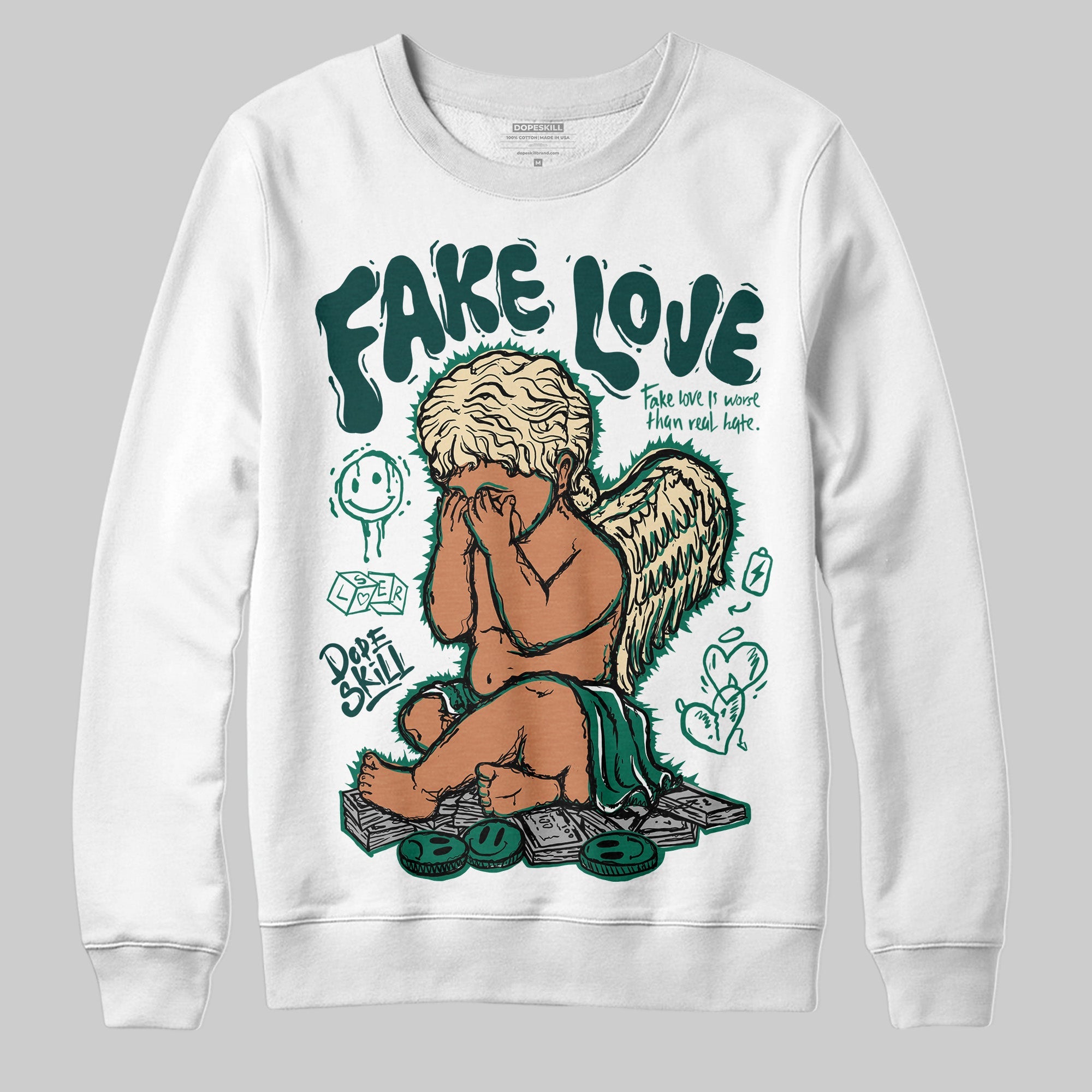 Oxidized Green 4s superstreetwear Sweatshirt False Love Graphic