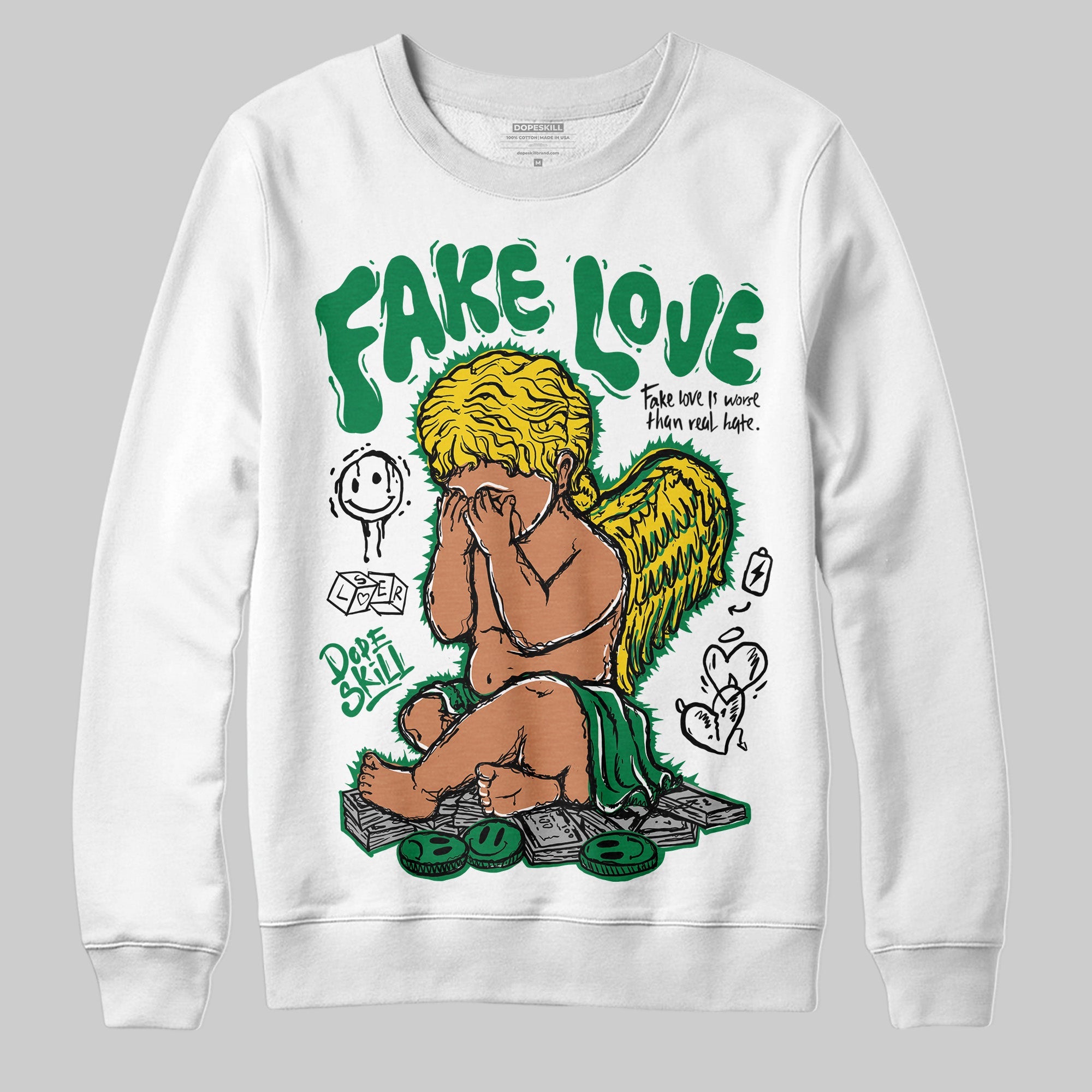 Lucky Green 5s superstreetwear Sweatshirt False Love Graphic