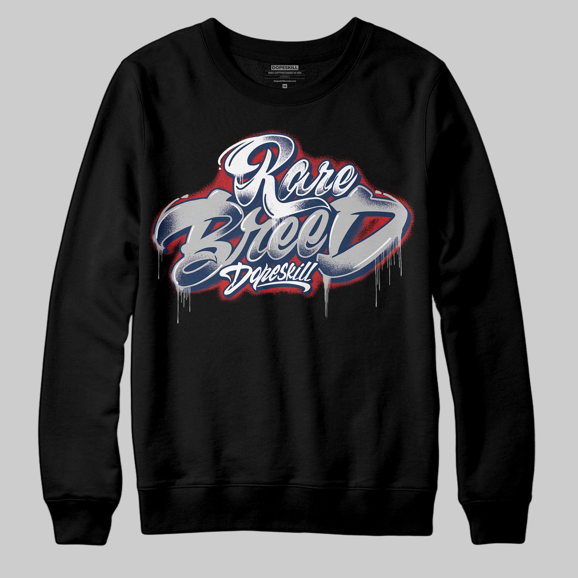 Summit White Navy 4s superstreetwear Sweatshirt Rare Breed Type Graphic