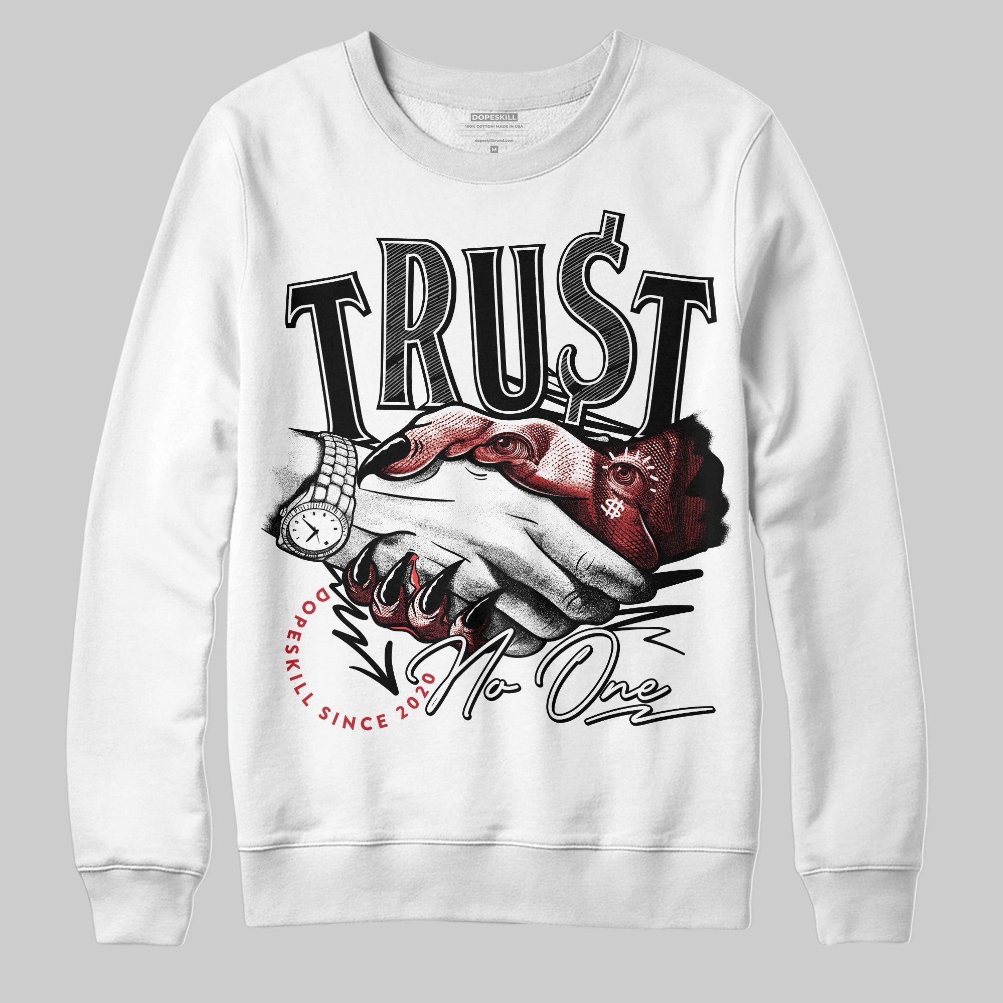 Bred Velvet 11s superstreetwear Sweatshirt Trust No One Graphic