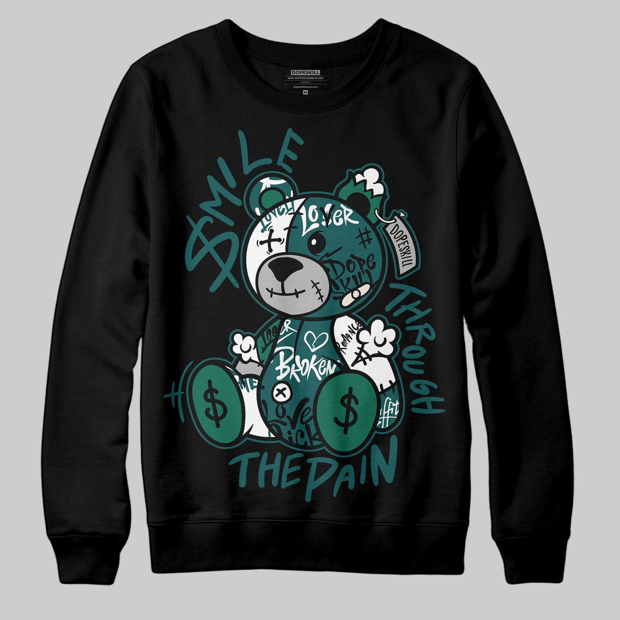 Gel 1130 White Dark Neptune superstreetwear Sweatshirt Smile Through The Pain Graphic