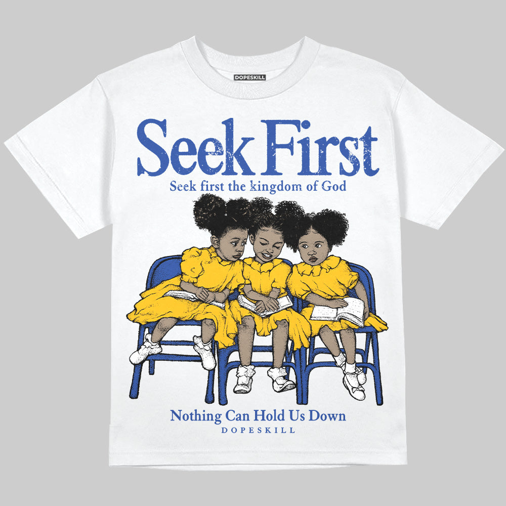 Royal Blue Collection superstreetwear Oversize Print T-Shirt New Seek First Graphic