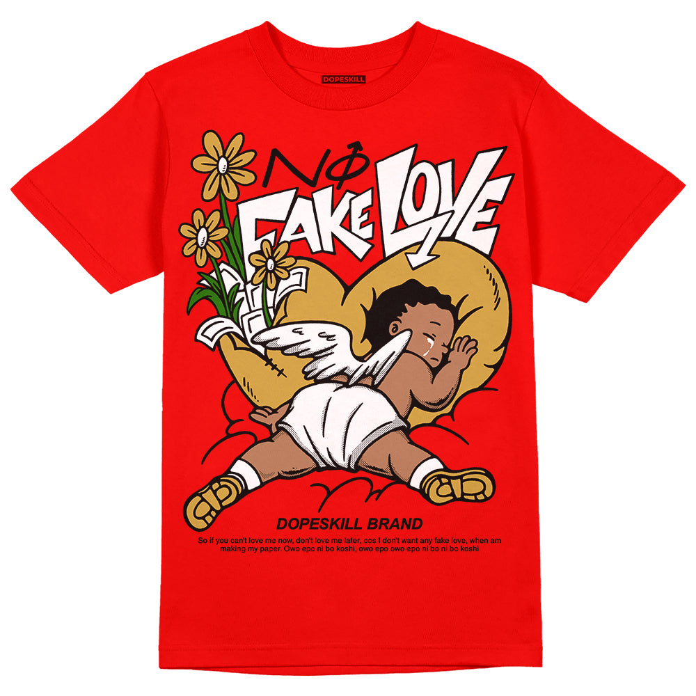 Red Collection superstreetwear Red T-shirt No Fake Love Graphic