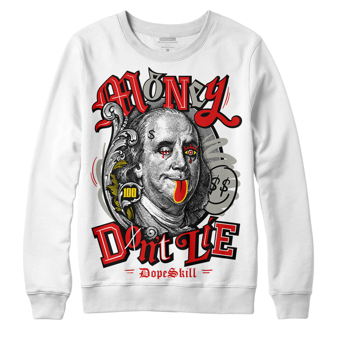 Fire Red 3s superstreetwear Sweatshirt Money Don't Lie Graphic