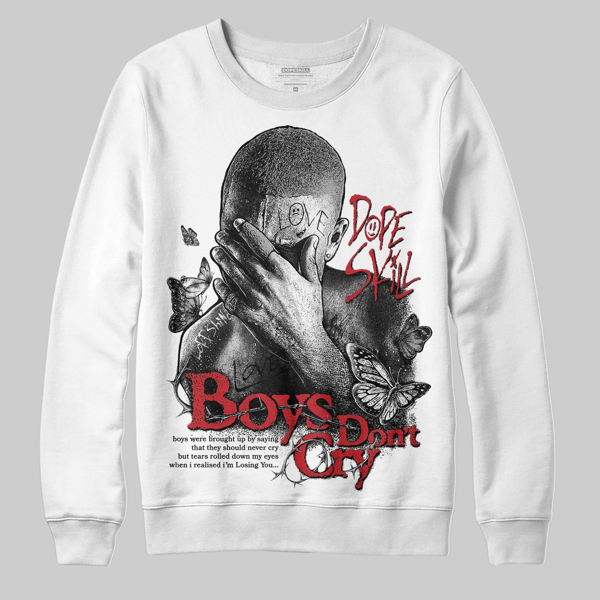 Bred Velvet 11s superstreetwear Sweatshirt Boys Don't Cry Graphic