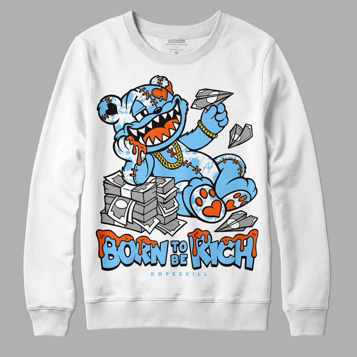 Dunk Futura University Blue superstreetwear Sweatshirt Born To Be Rich Graphic