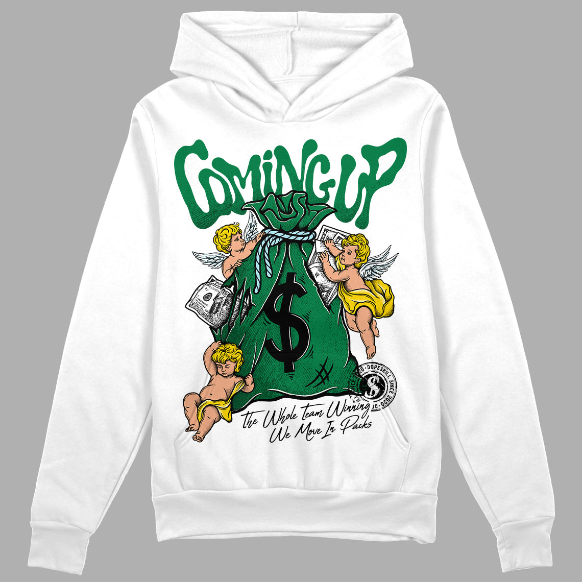 Lucky Green 5s superstreetwear Hoodie Sweatshirt Money Bag Coming Up Graphic