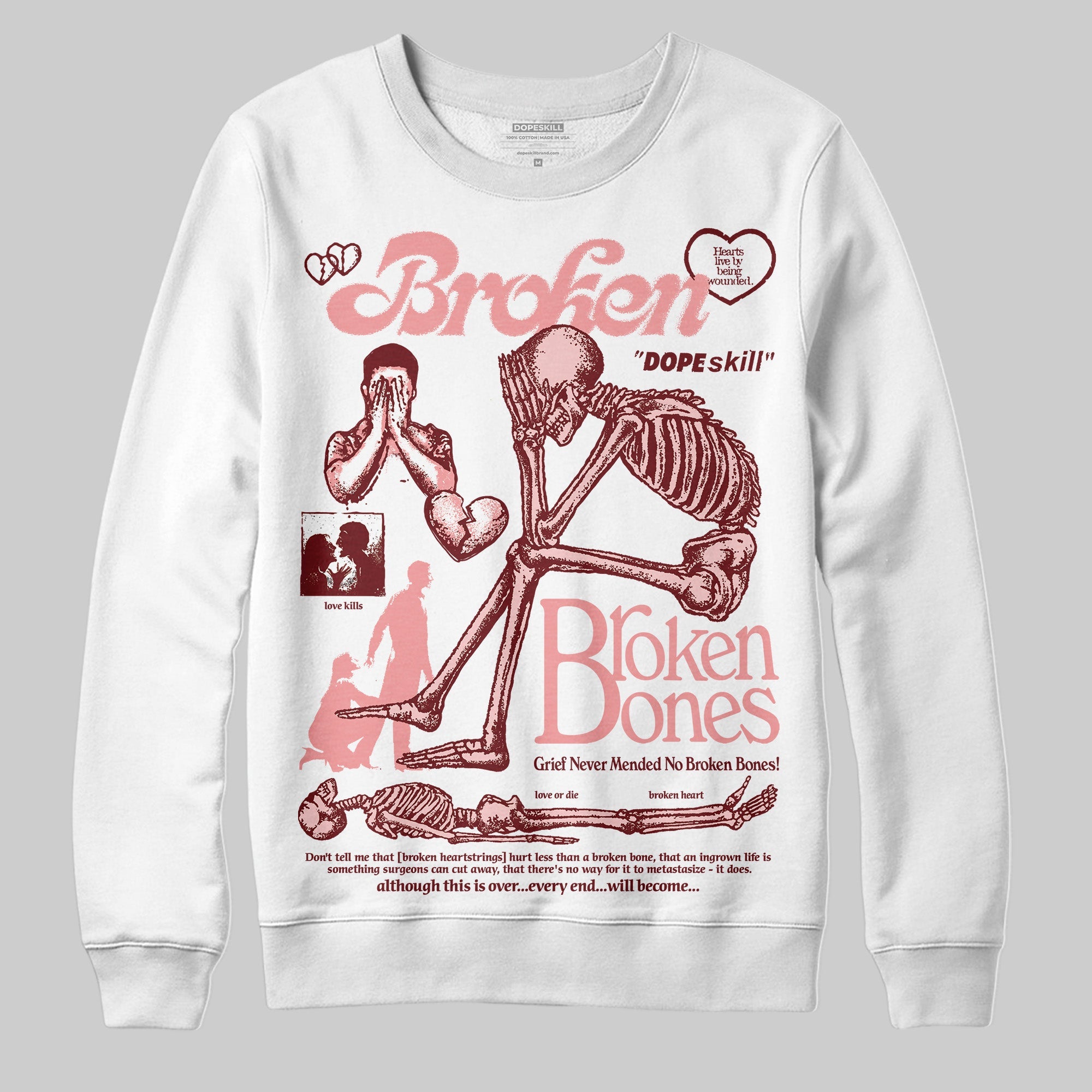 VALENTINE'S Day 3s superstreetwear Sweatshirt Broken Bones Graphic