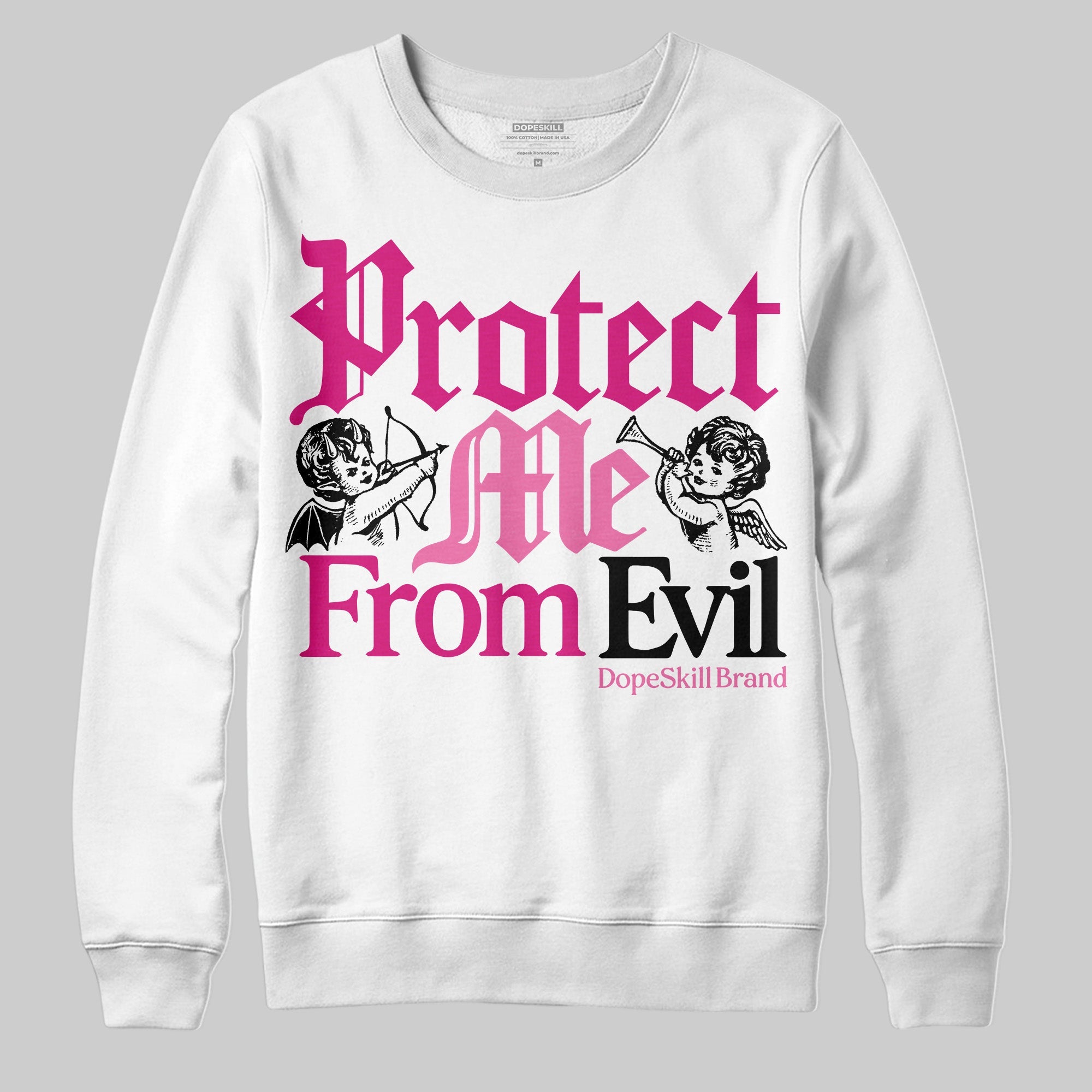 Rick RO Pink Leather Sneakers superstreetwear Sweatshirt Protect Me From Evil Graphic