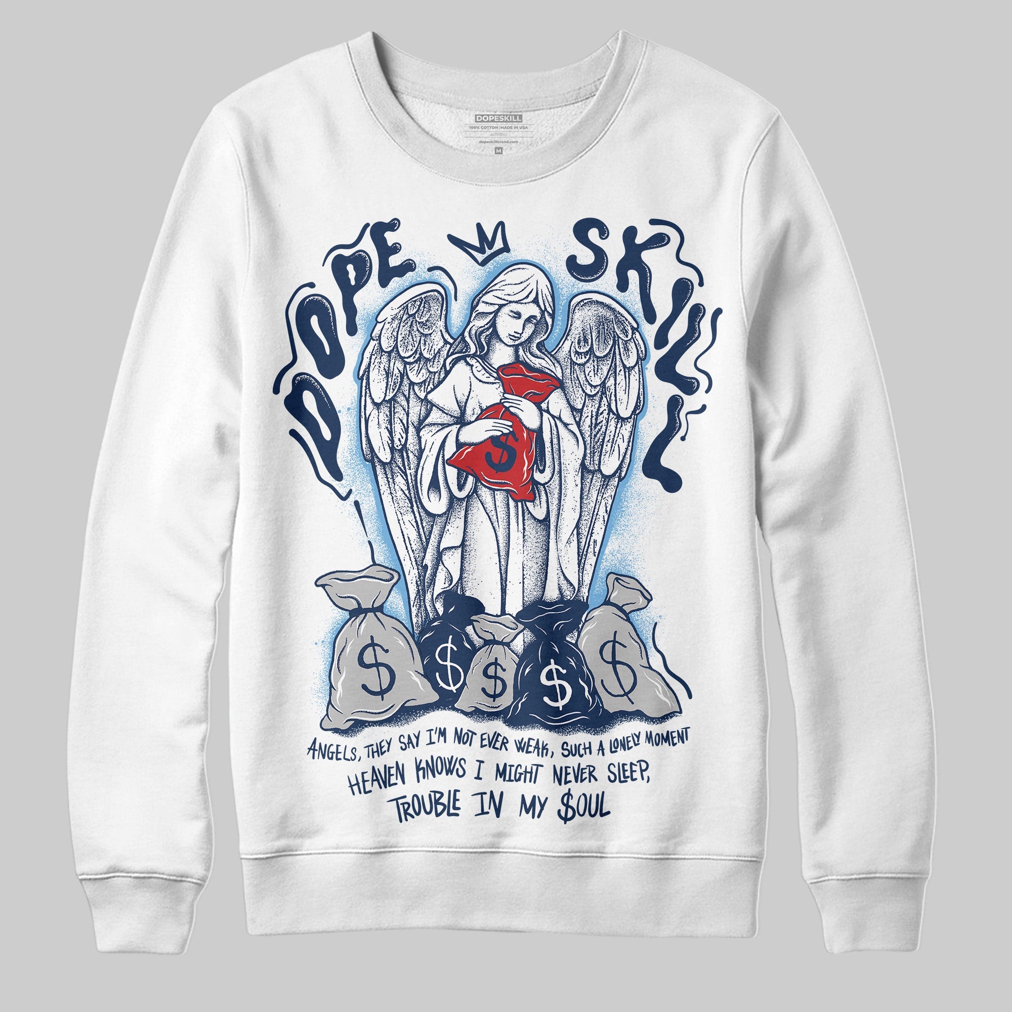 Summit White Navy 4s superstreetwear Sweatshirt Angels Graphic