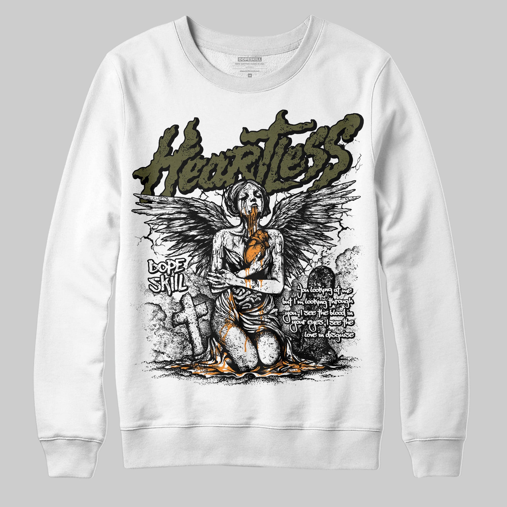 Olive 5s superstreetwear Sweatshirt Heartless Graphic
