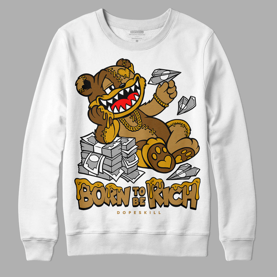 Wheat 13s superstreetwear Sweatshirt Born To Be Rich Graphic
