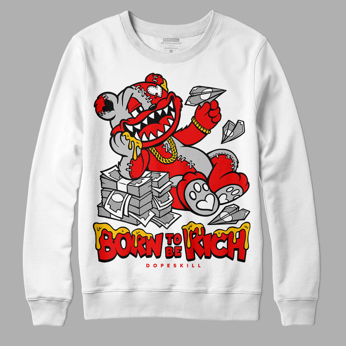 Cherry 12s superstreetwear Sweatshirt Born To Be Rich Graphic
