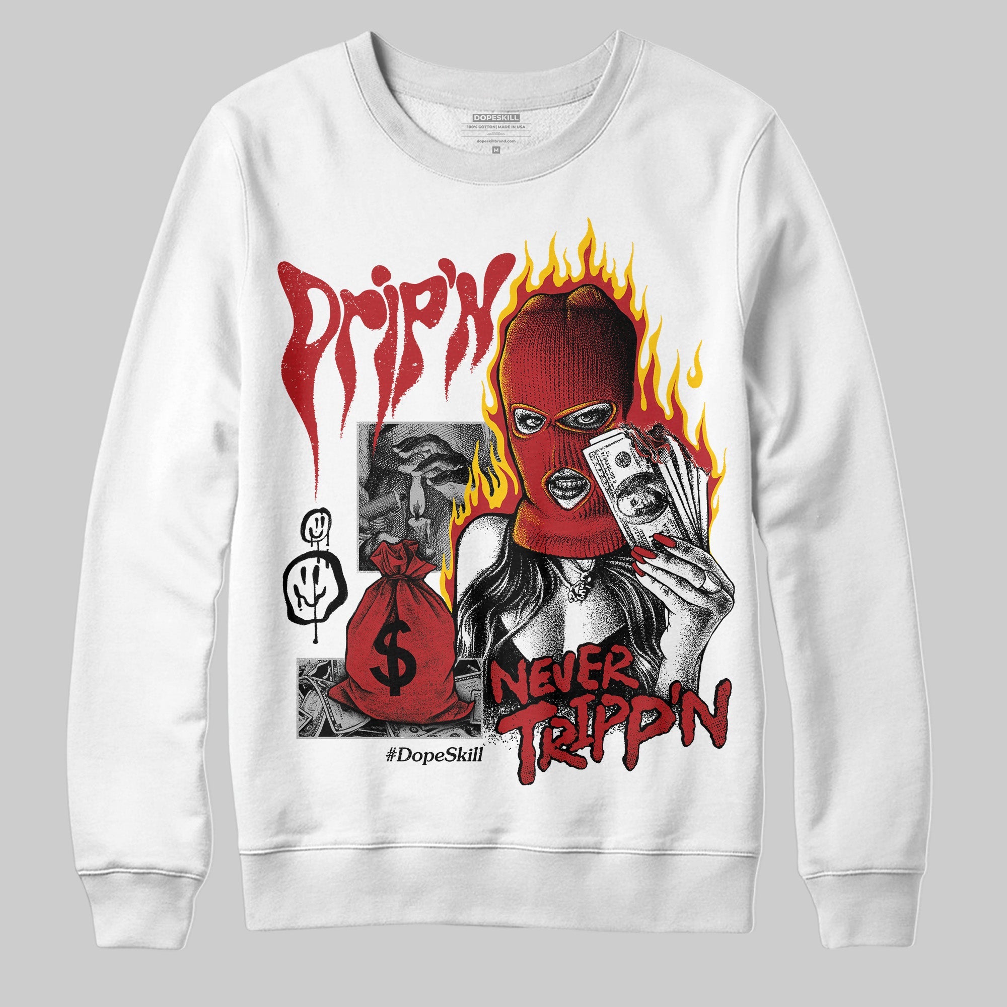 Flu Game 12s superstreetwear Sweatshirt Drip'n Never Tripp'n Graphic