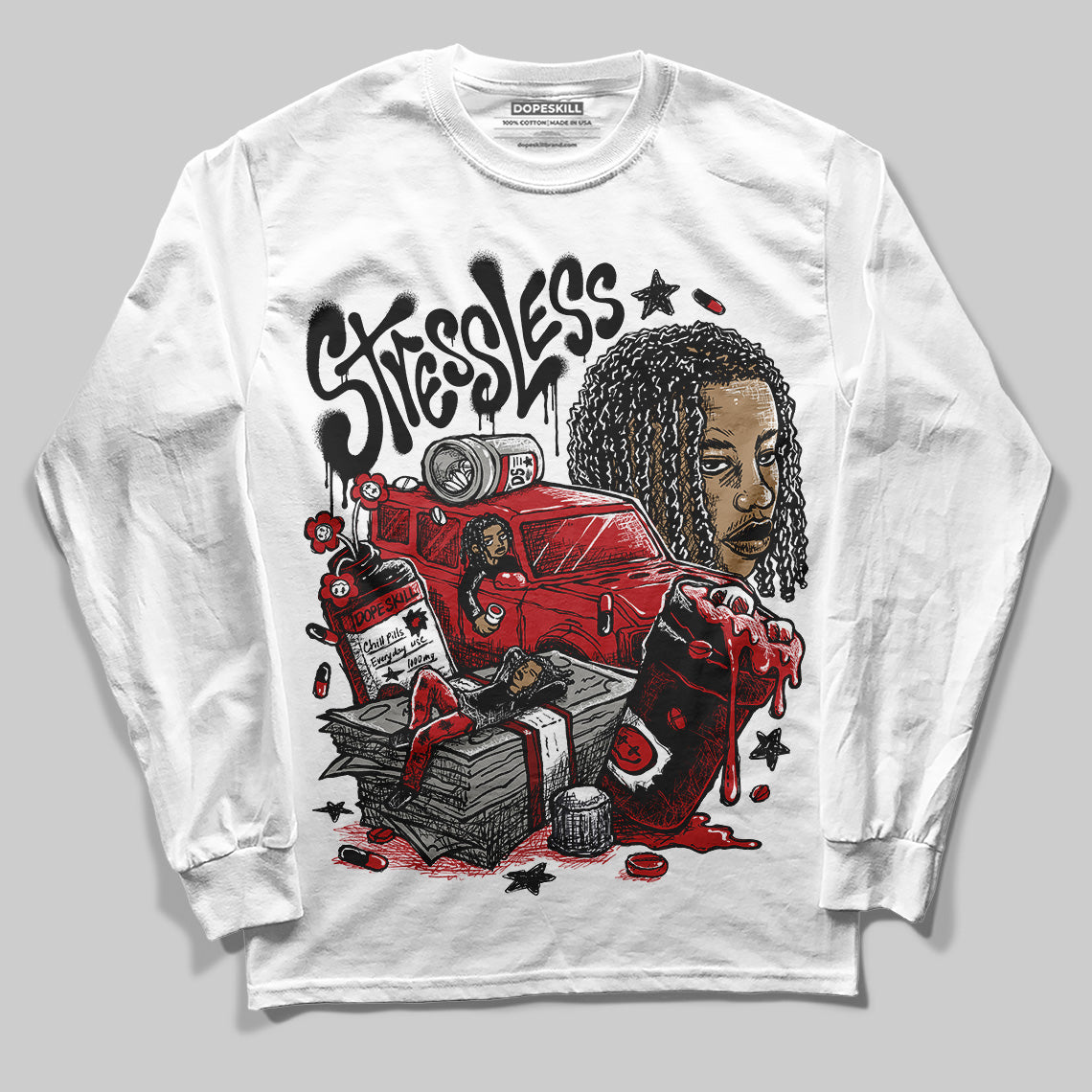 Flu Game 12s superstreetwear Long Sleeve T-Shirt Stressless Graphic