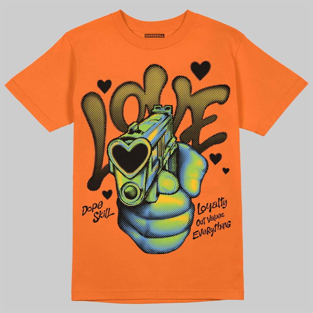 Orange Black White superstreetwear T-Shirt Love Shot Graphic