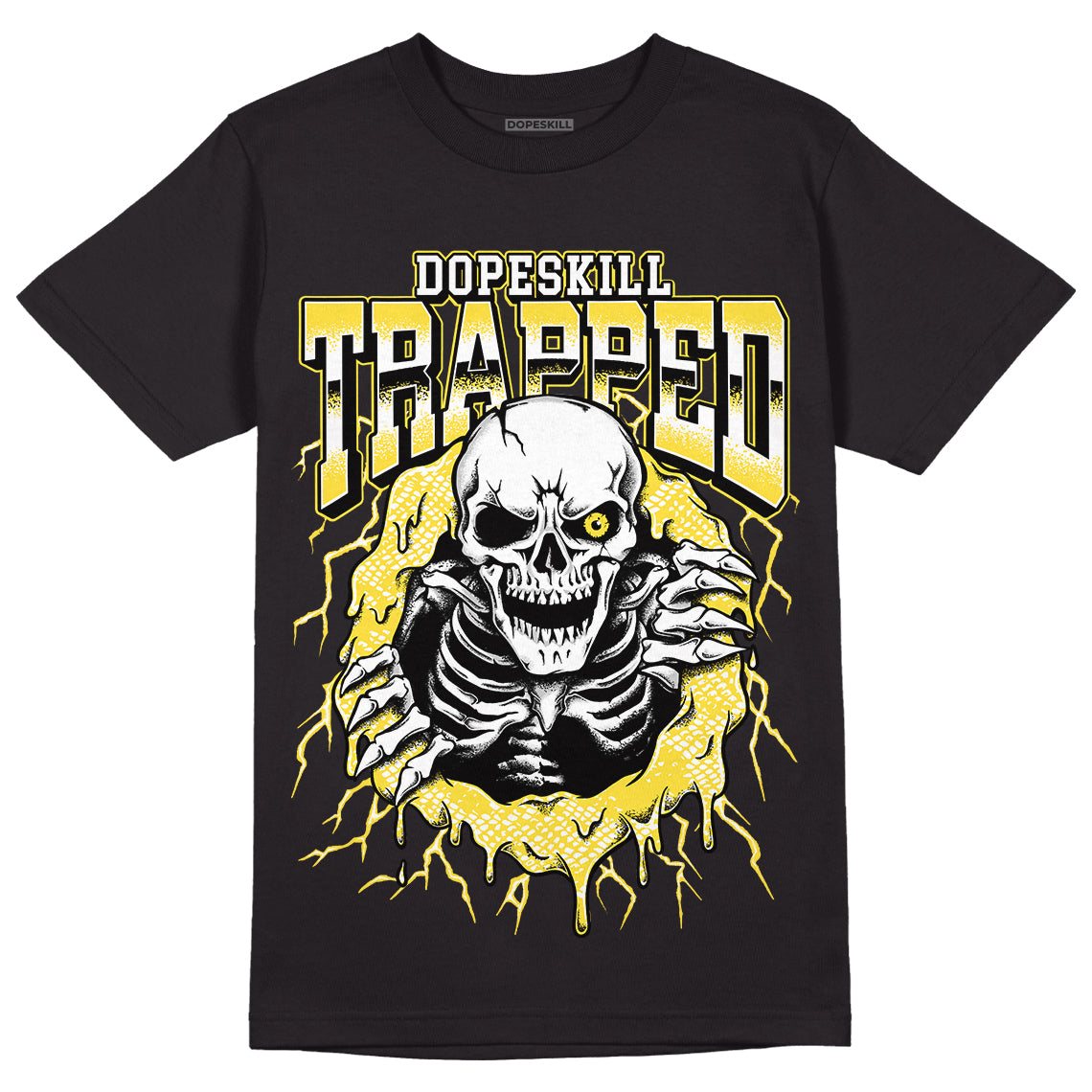 Yellow Snakeskin 11s superstreetwear T-Shirt Trapped Halloween Graphic