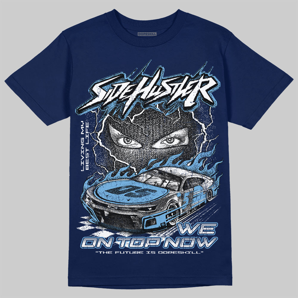 Summit White Navy 4s superstreetwear T-Shirt New Side Hustler Graphic