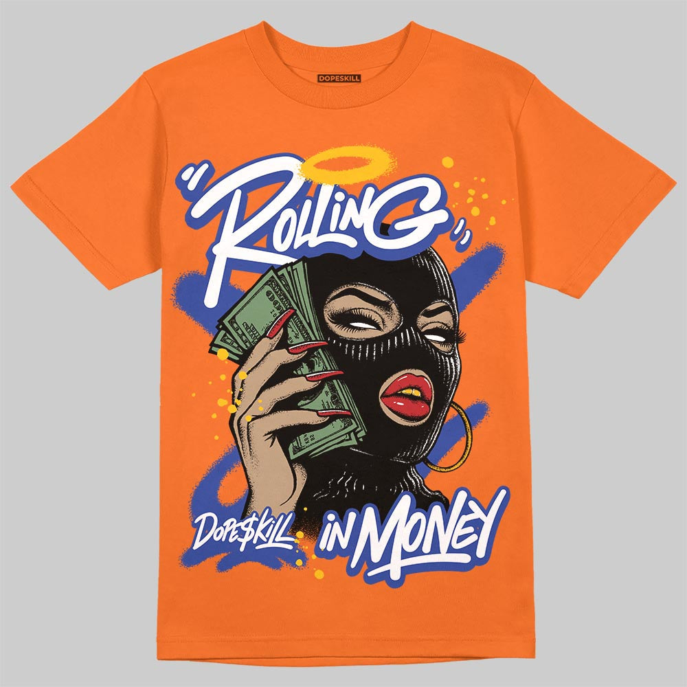 Orange Black White superstreetwear T-Shirt Rolling in Money Graphic