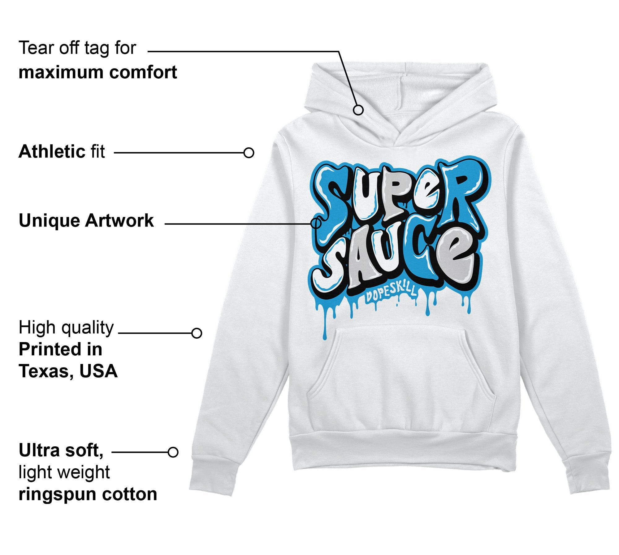 Military Blue 4s superstreetwear Hoodie Sweatshirt Super Sauce Graphic