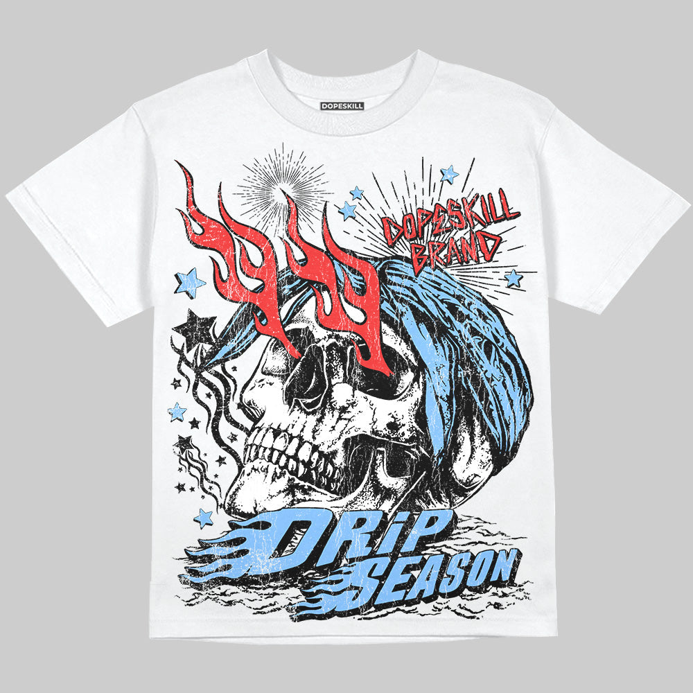 University Blue 6s superstreetwear Oversize Print T-Shirt Drip Season Graphic