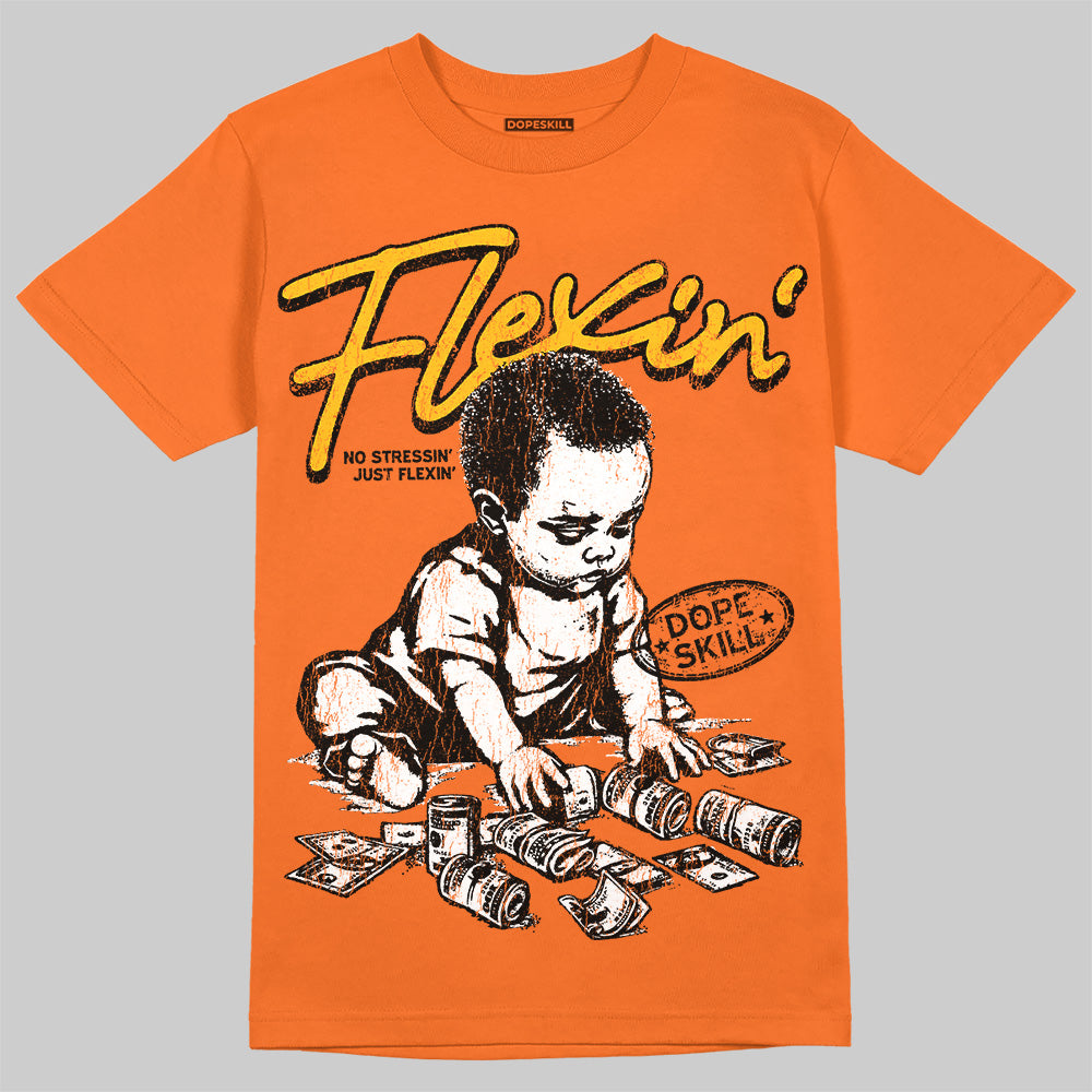 Orange Black White superstreetwear T-Shirt Flexin' Graphic