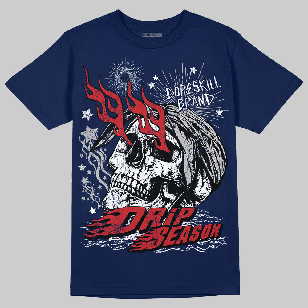Summit White Navy 4s superstreetwear T-Shirt Drip Season Graphic