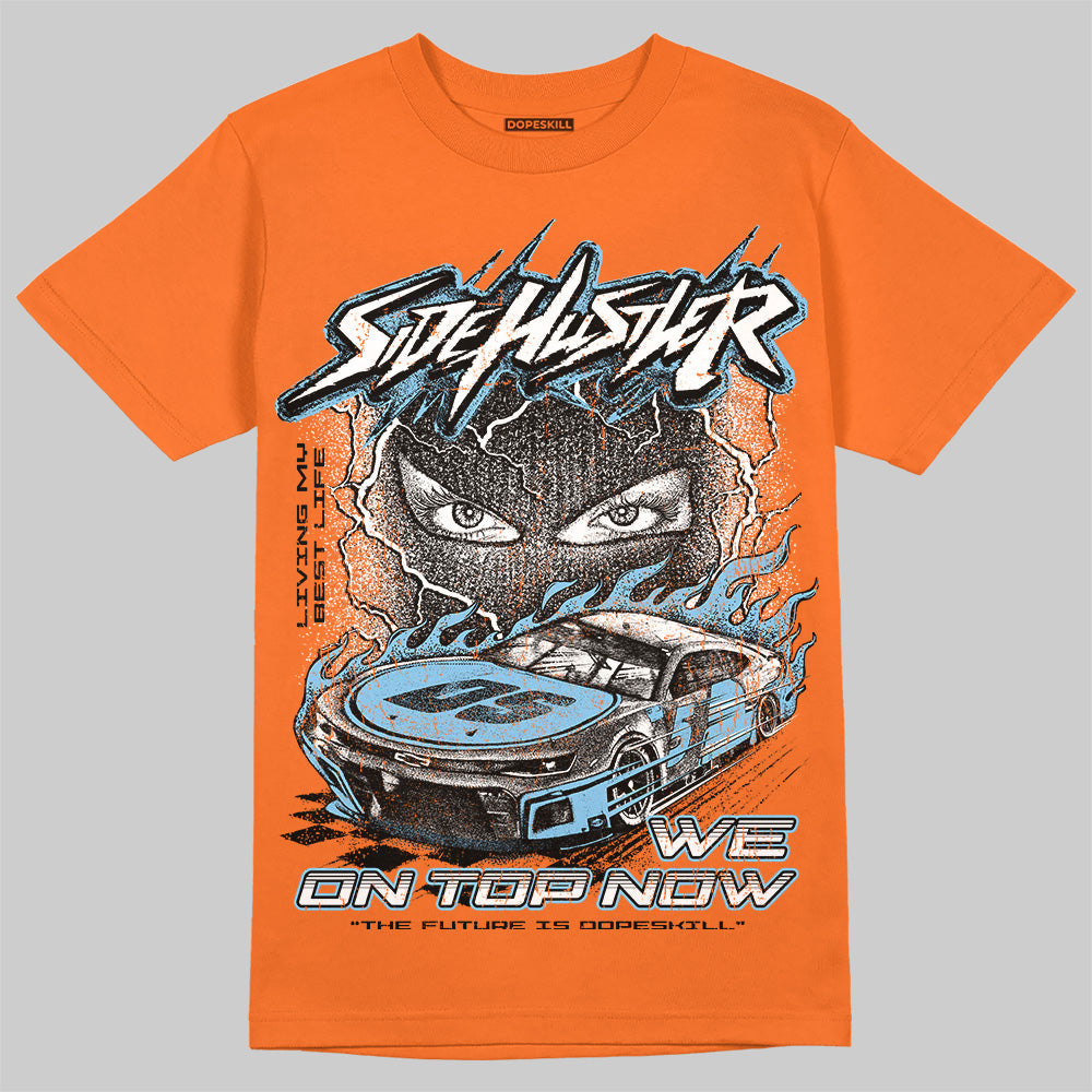 Orange Black White superstreetwear T-Shirt New Side Hustler Graphic