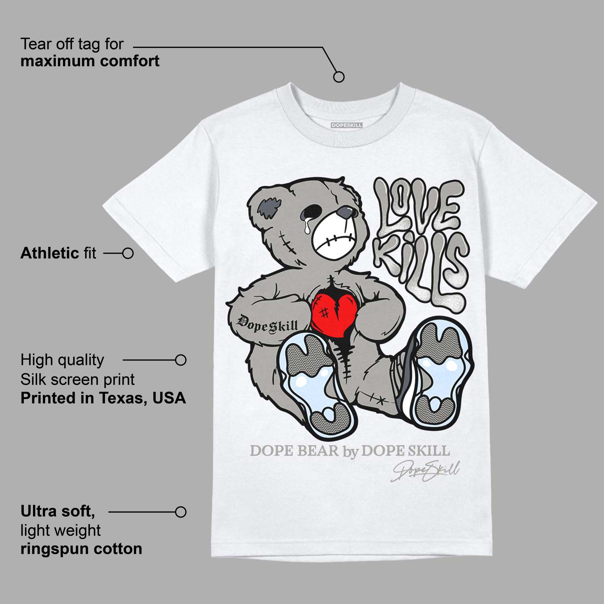 Cool Grey 11s superstreetwear T-Shirt Love Kills Graphic