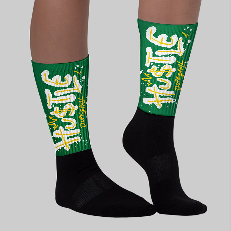 Lucky Green 5s superstreetwear Sublimated Socks Hustle Graphic