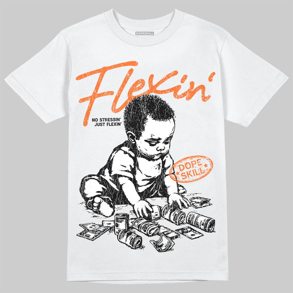 Orange Black White superstreetwear T-Shirt Flexin' Graphic
