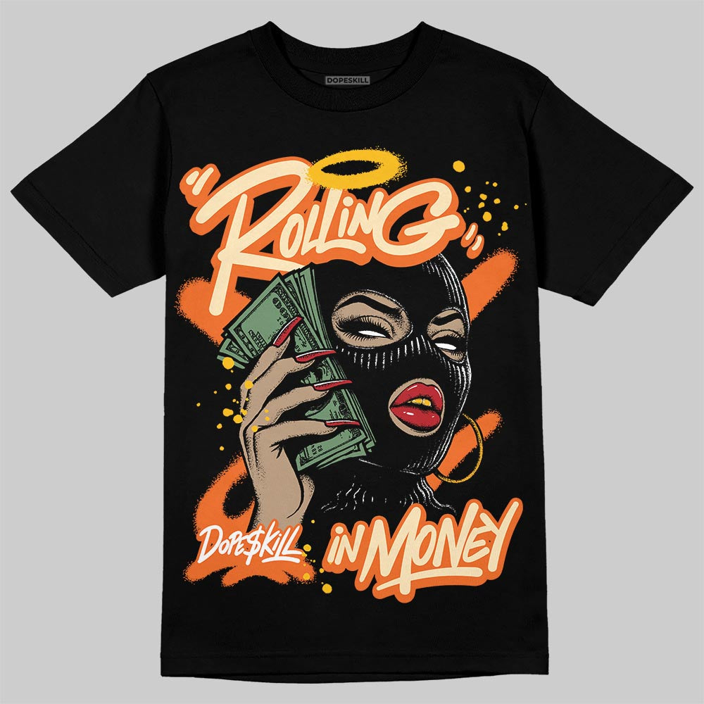 Orange Black White superstreetwear T-Shirt Rolling in Money Graphic
