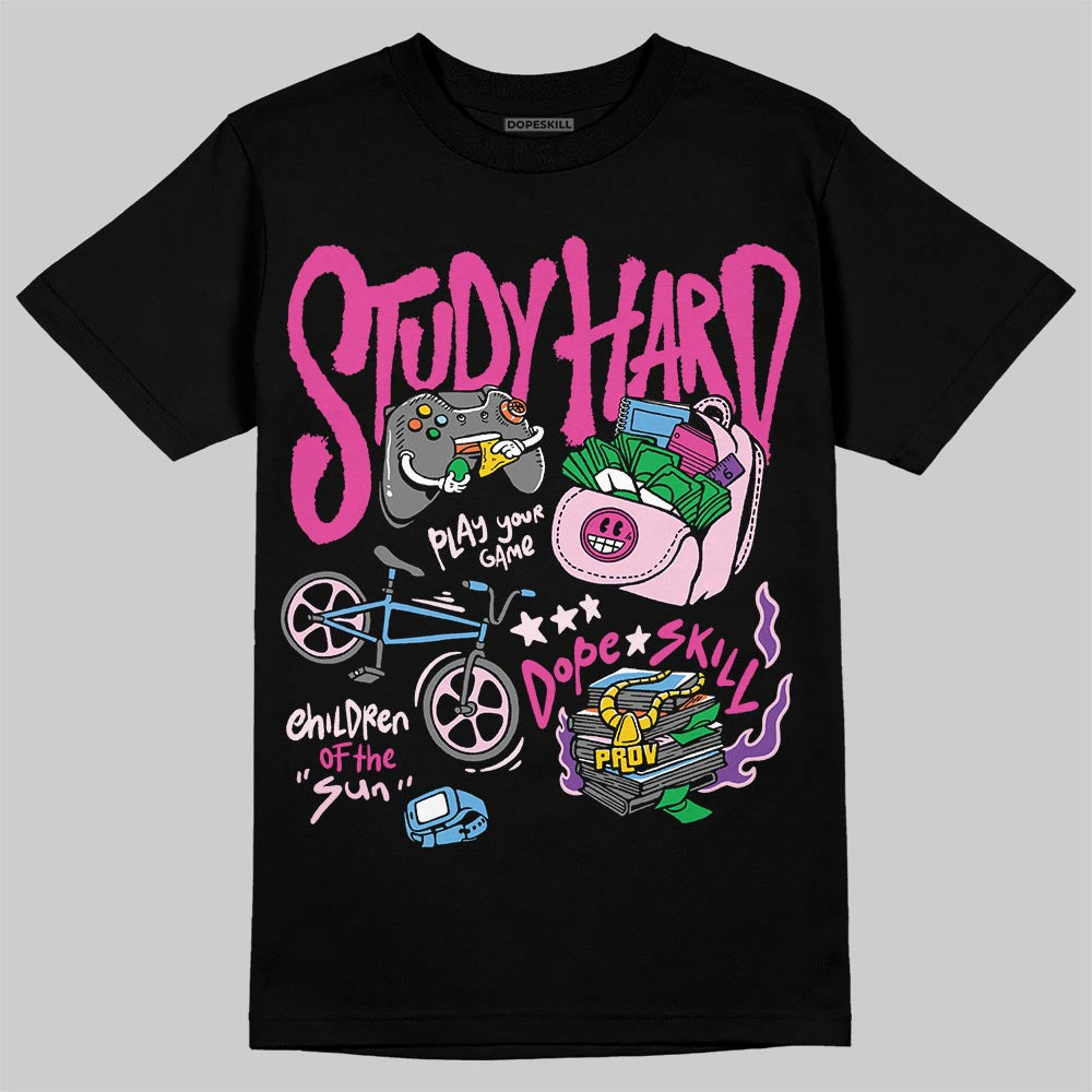 Triple Pink Dunk superstreetwear T-Shirt Study Hard Graphic