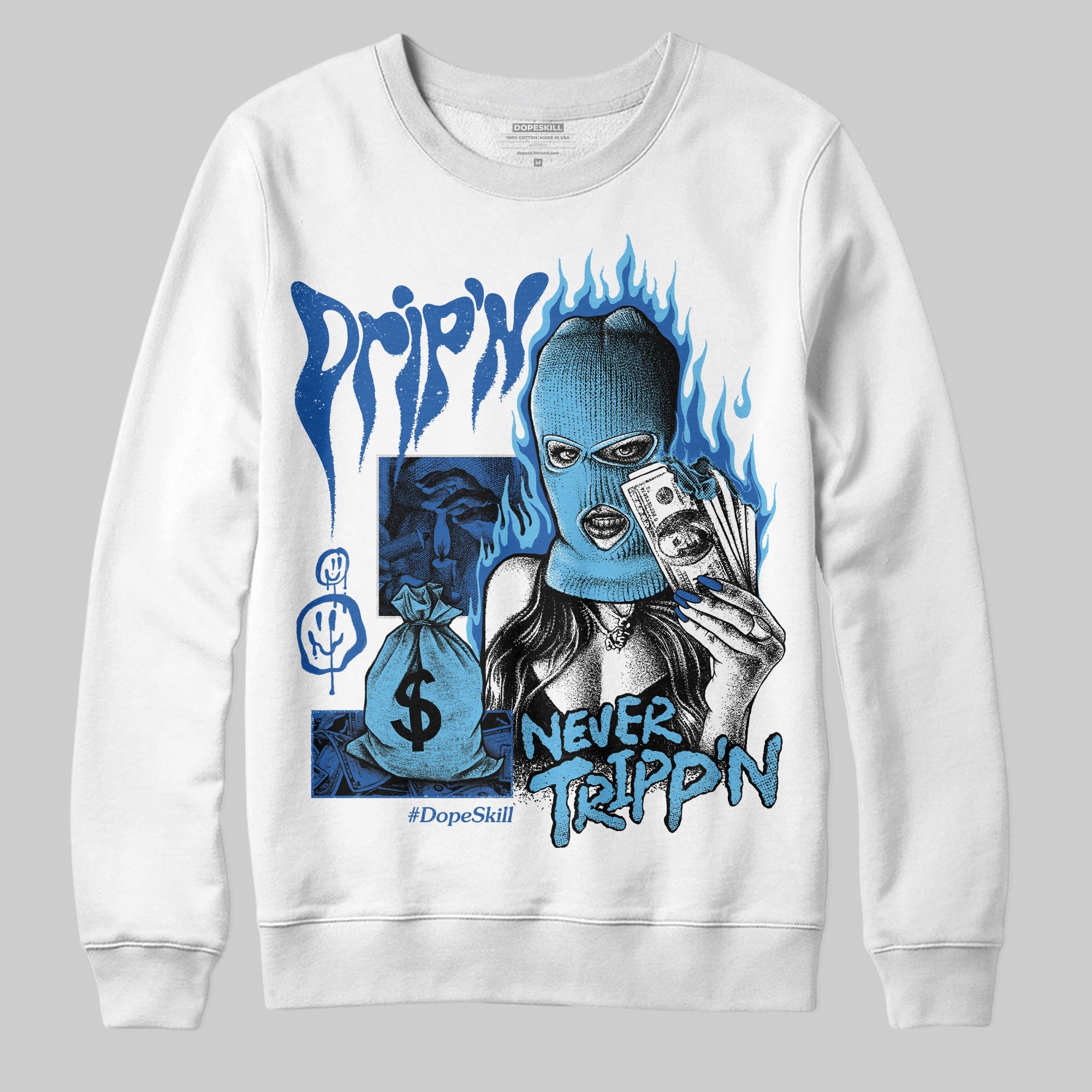 Blueberry 12s superstreetwear Sweatshirt Drip'n Never Tripp'n Graphic