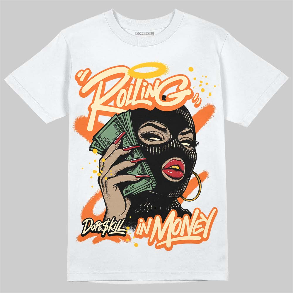 Orange Black White superstreetwear T-Shirt Rolling in Money Graphic