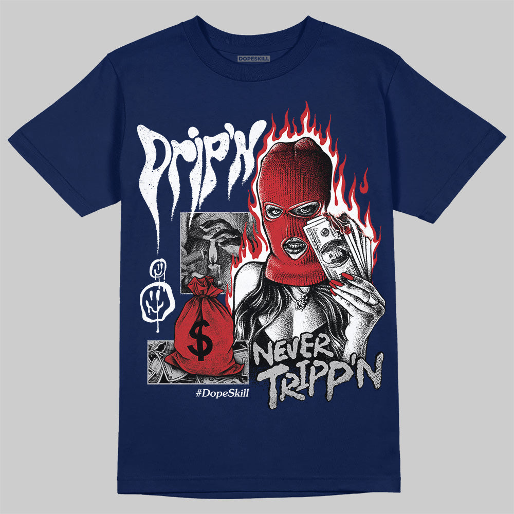 Summit White Navy 4s superstreetwear T-Shirt Drip'n Never Tripp'n Graphic