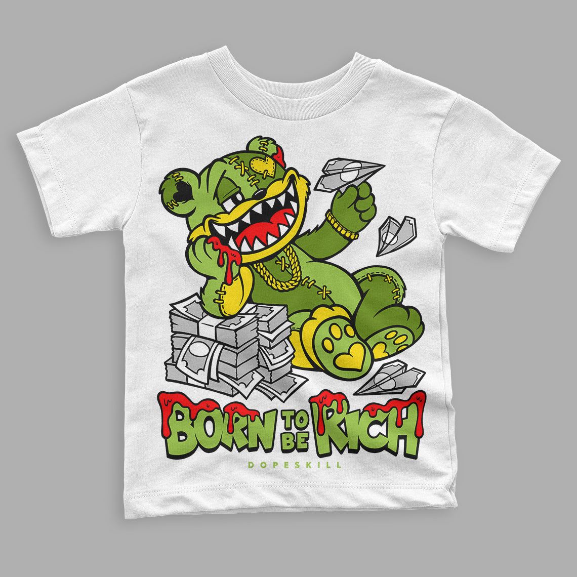 Dunk 'Chlorophyll' superstreetwear Toddler Kids T-shirt Born To Be Rich Graphic