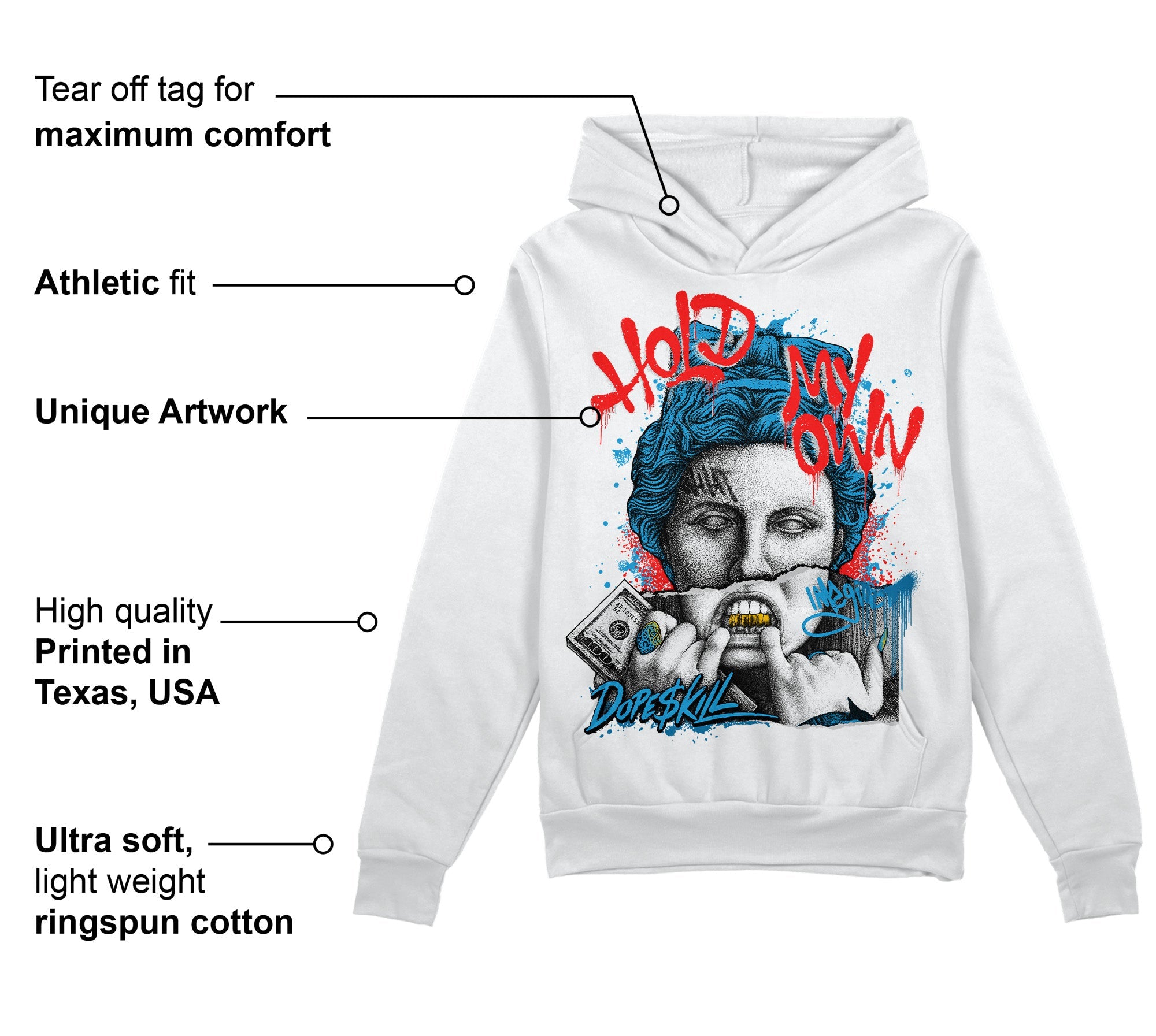 Military Blue 4s superstreetwear Hoodie Sweatshirt Hold My Own Graphic