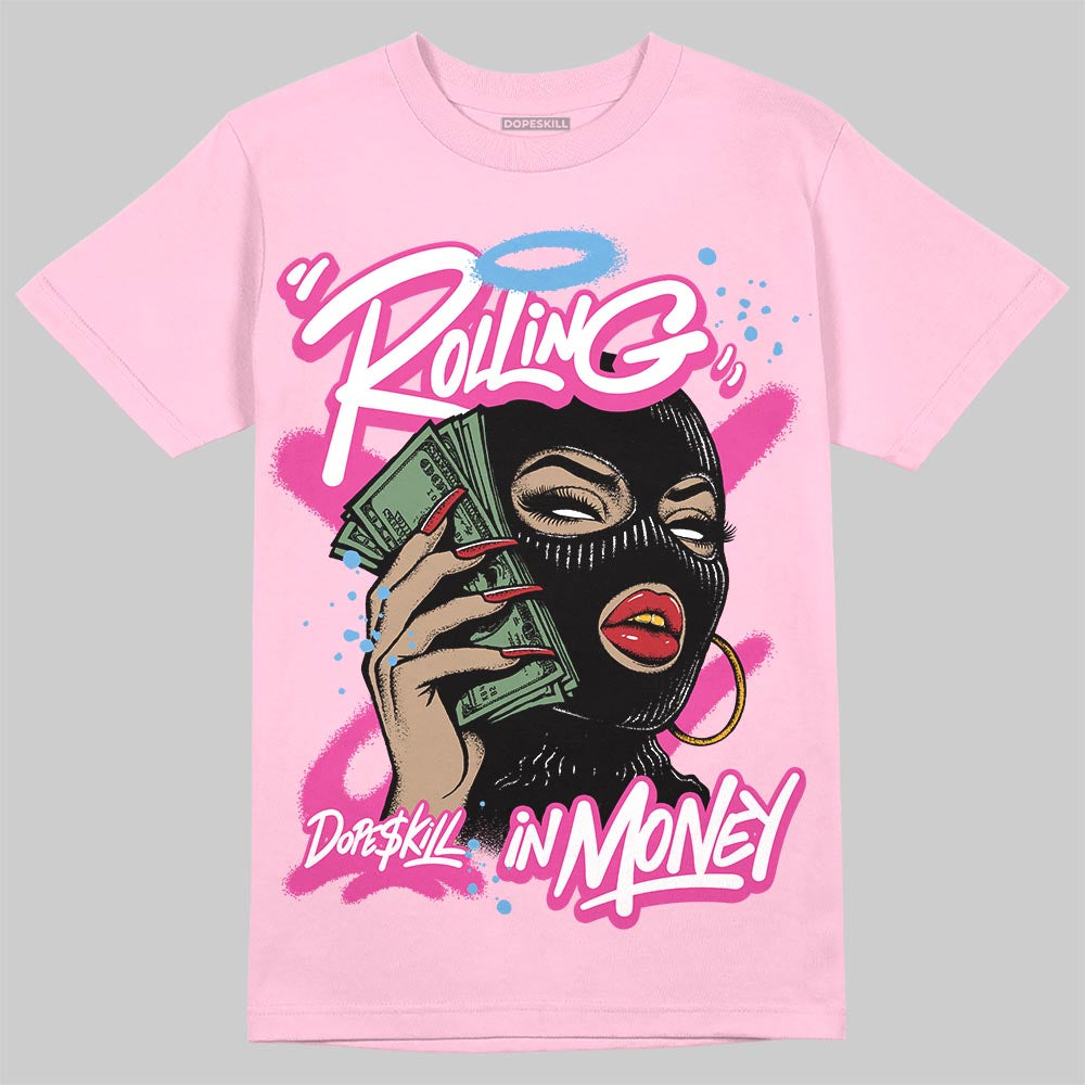 Pink Collection superstreetwear T-Shirt Rolling in Money Graphic