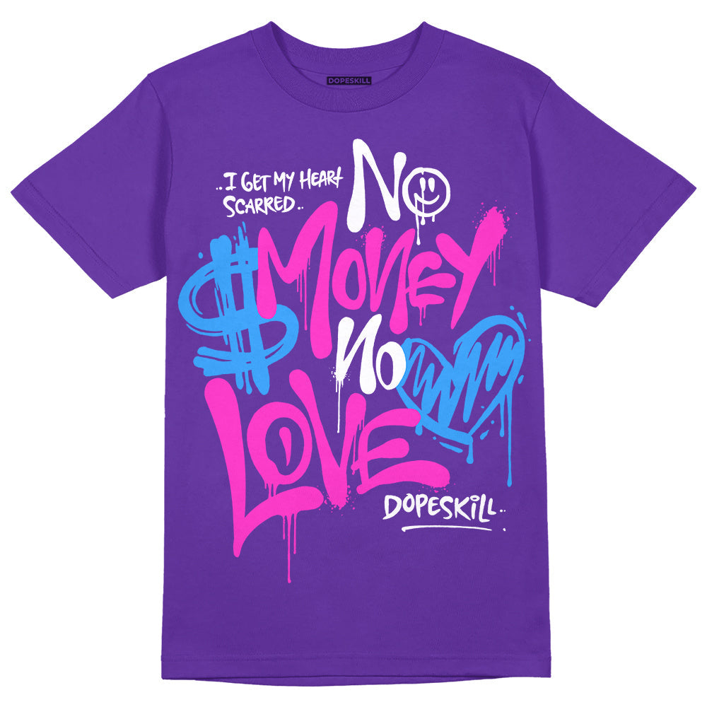 PURPLE Collection superstreetwear Purple T-shirt No Money No Love Typo Graphic