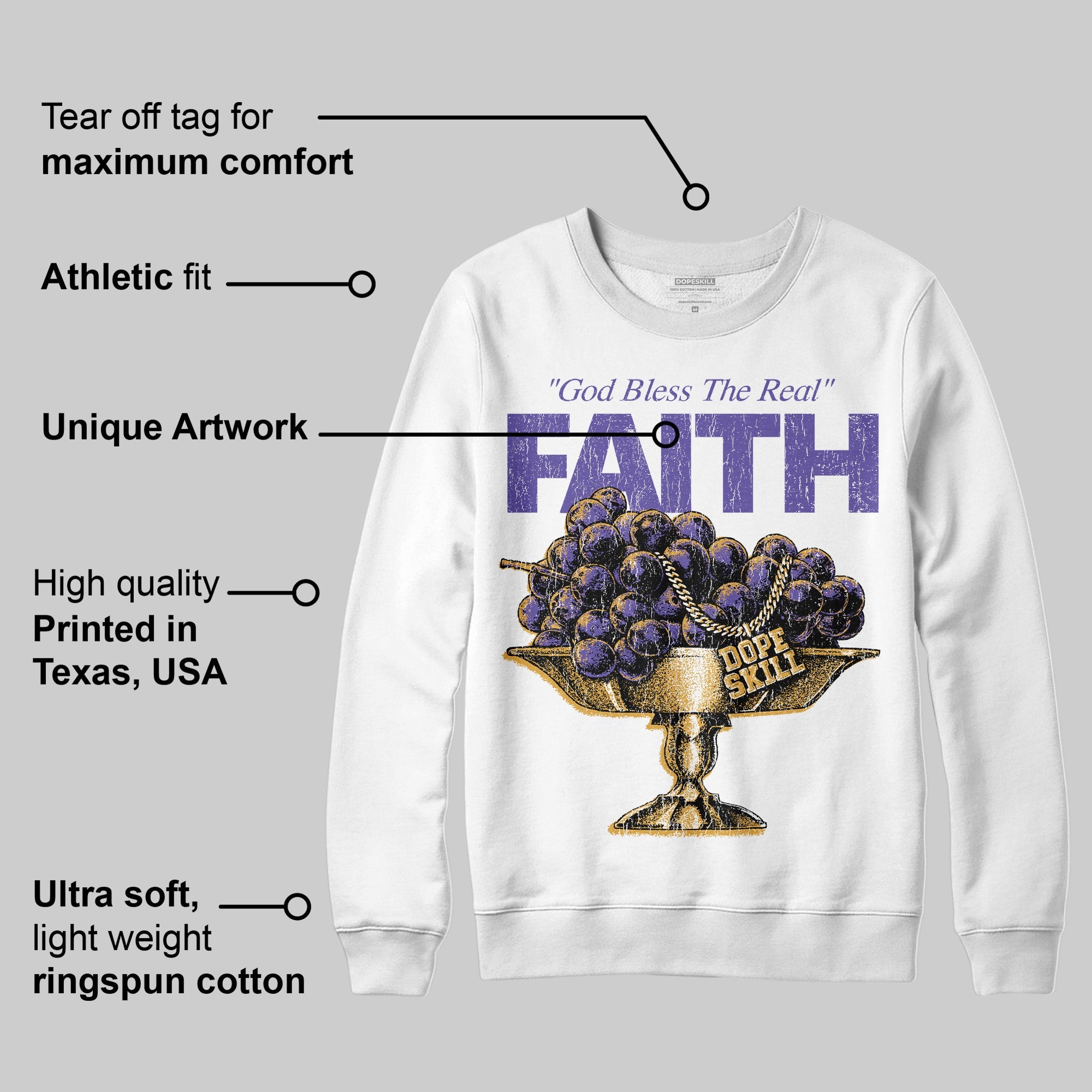 Grape 5s superstreetwear Sweatshirt Faith Graphic