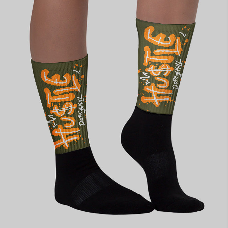 Olive 5s superstreetwear Sublimated Socks Hustle Graphic