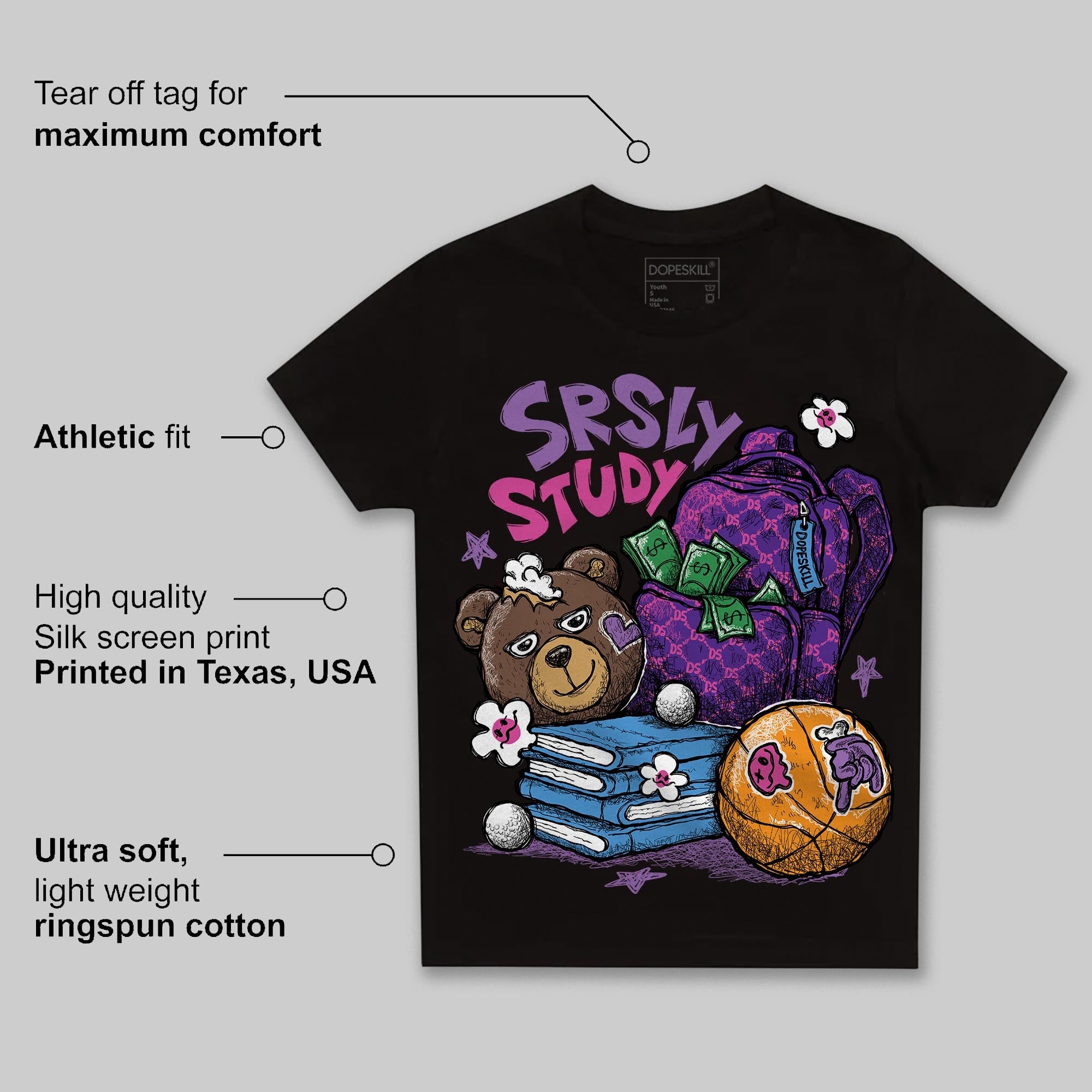 PURPLE Collection superstreetwear Toddler Kids T-shirt SRSLY Study Graphic