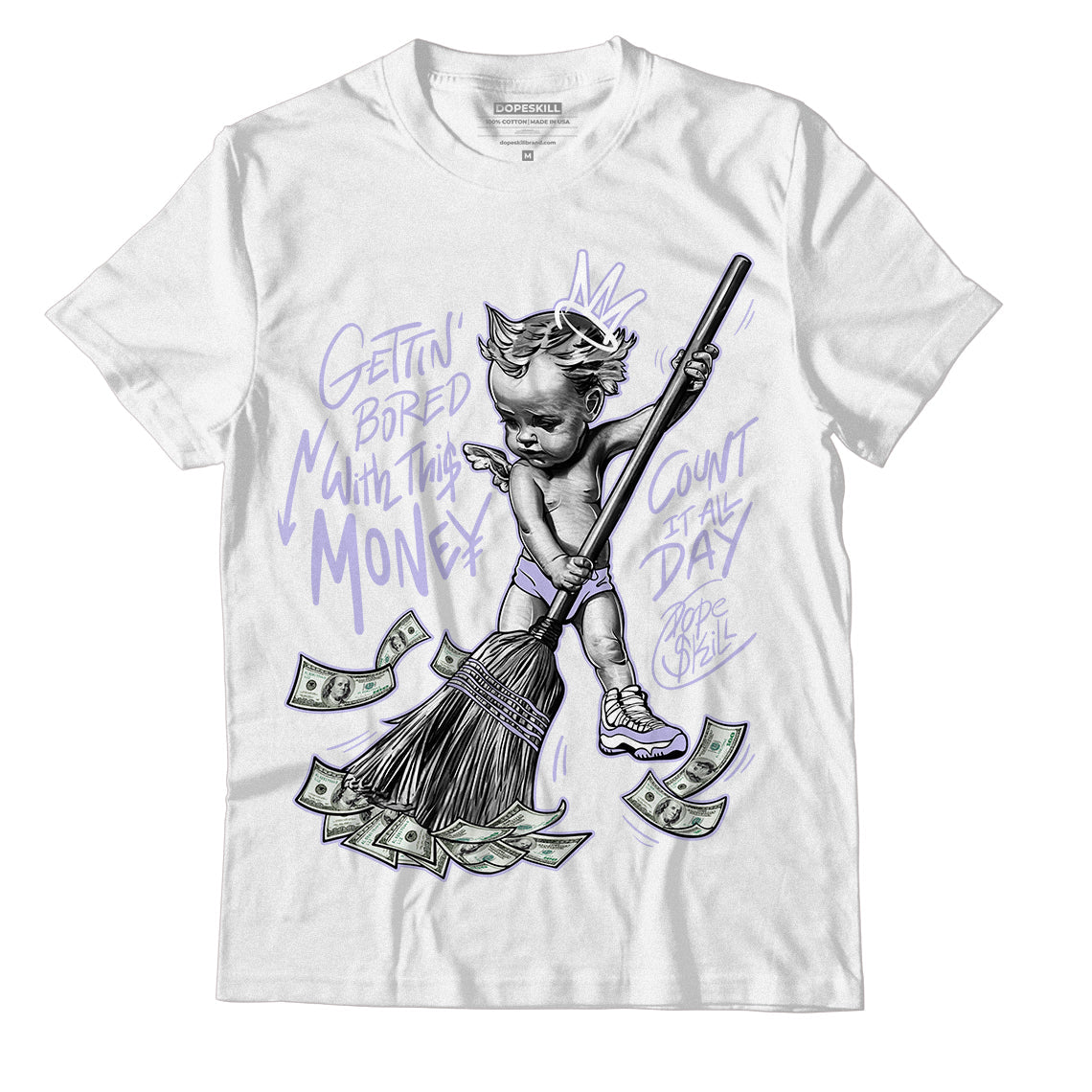AJ 11 Low Pure Violet superstreetwear T-Shirt Gettin Bored With This Money Graphic