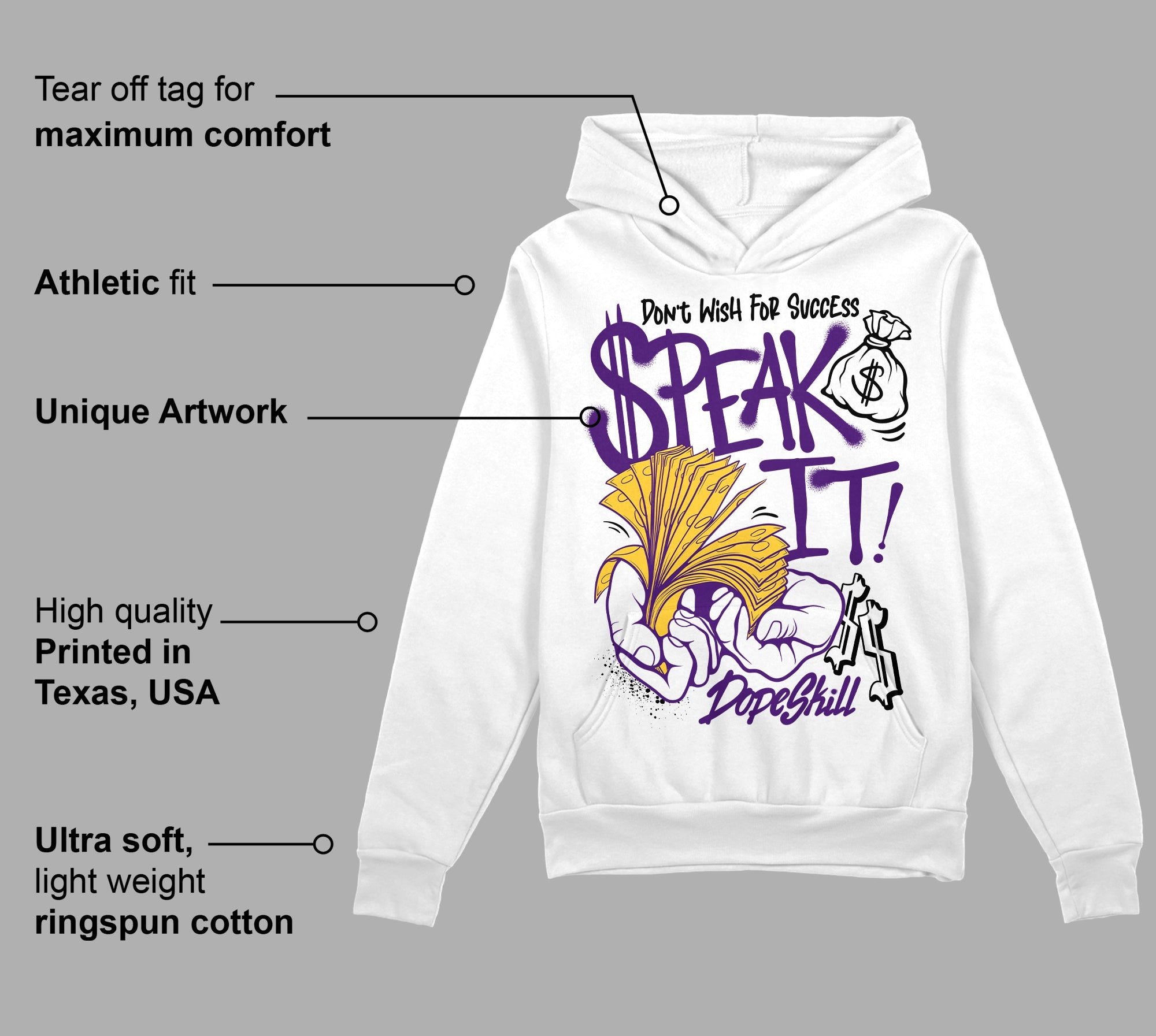 Field Purple 12s superstreetwear Hoodie Sweatshirt Speak It Graphic