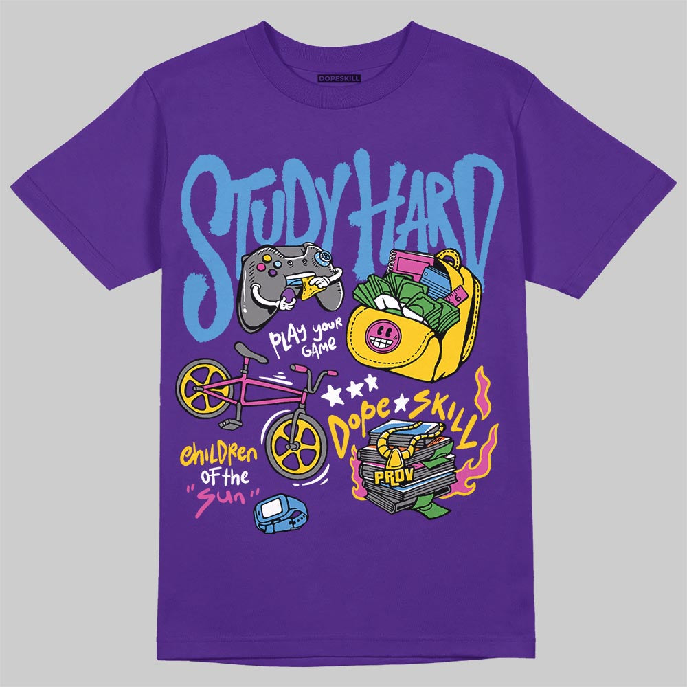 PURPLE Collection superstreetwear T-Shirt Study Hard Graphic