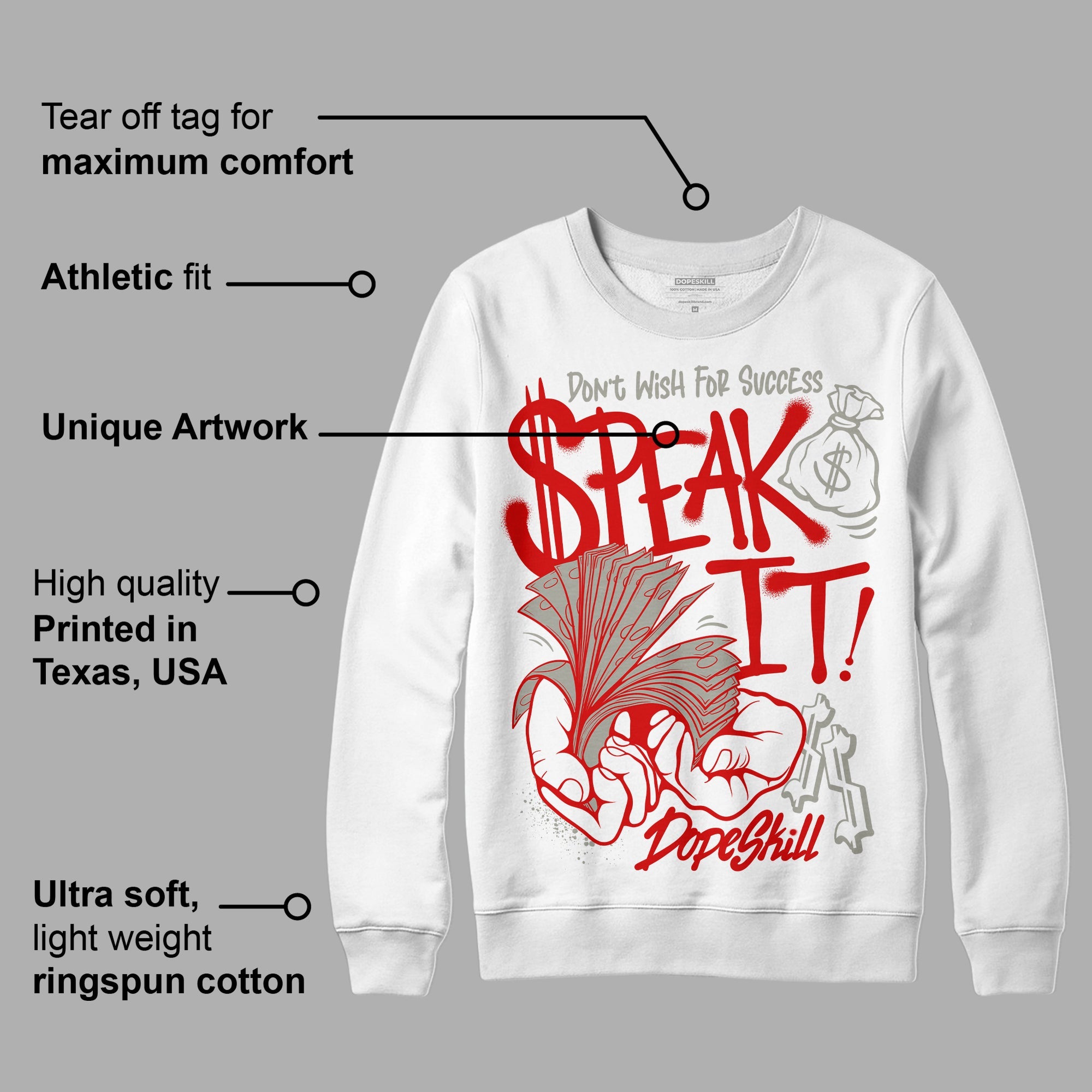 Fire Red 3s superstreetwear Sweatshirt Speak It Graphic